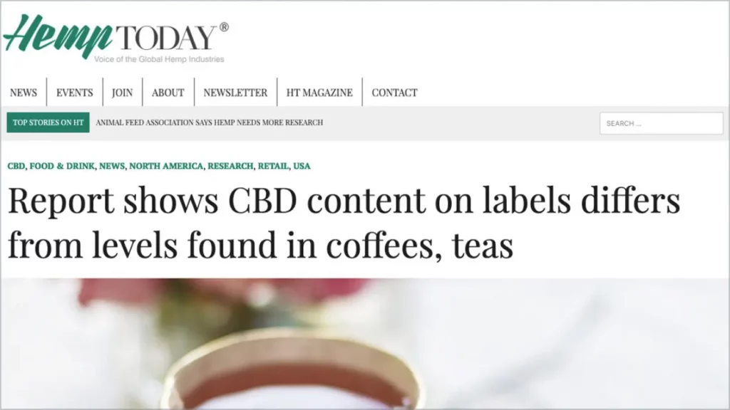 Report shows CBD content on labels differs from levels found in coffees, teas